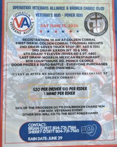 Read more about the article Veterans’ Run — Poker Run Event – June 15, 2024