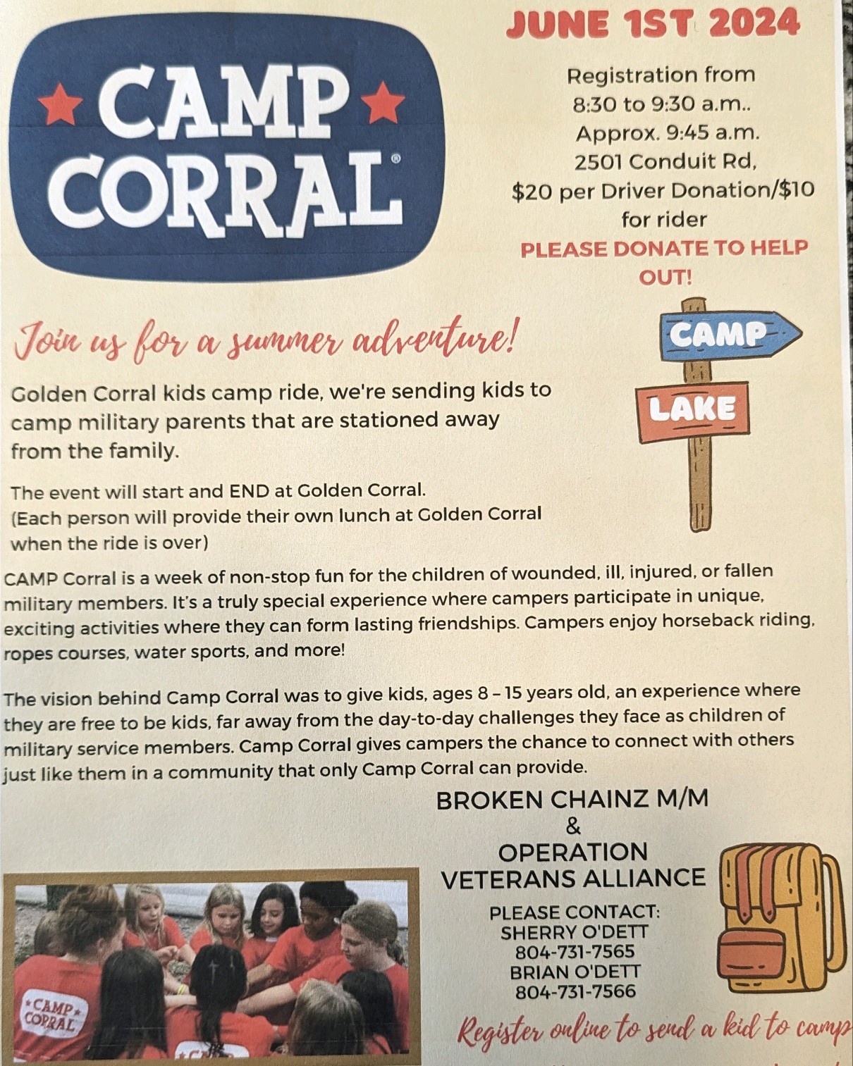 Camp Corral - Children's Event - June 1, 2024 - Operation Veterans ...